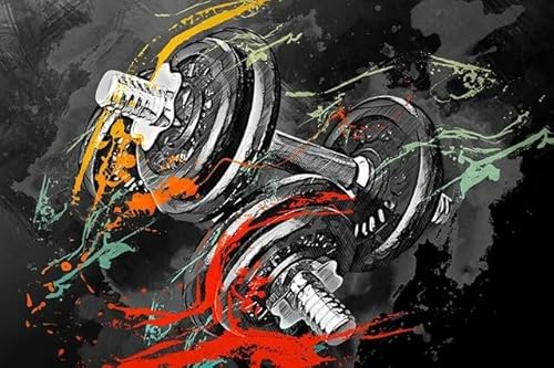 JIANGSHANDAIYOUCAIREN Motivation Sport Fitness Poster und Drucke Wall Art Leinwand Malerei Abstrakte Hantel für Fitnessraum Home Decor Kein Rahmen-30x40cm JIANGSHANDAIYOUCAIREN Motivation Sport Fitness Poster und Drucke Wall Art Leinwand Malerei Abstrakte Hantel für Fitnessraum Home Decor Kein Rahmen-30x40cm von JIANGSHANDAIYOUCAIREN