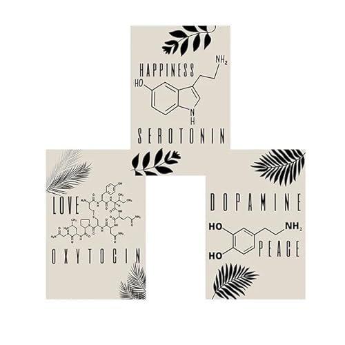 JIANGSHANDAIYOUCAIREN Serotonin Oxytocin Dopamin Nordic Wall Art Leinwand Malerei Poster Bilder Büro Home Decor Kein Rahmen-40x50cmX3 JIANGSHANDAIYOUCAIREN Serotonin Oxytocin Dopamin Nordic Wall Art Leinwand Malerei Poster Bilder Büro Home Decor Kein Rahmen-40x50cmX3 von JIANGSHANDAIYOUCAIREN
