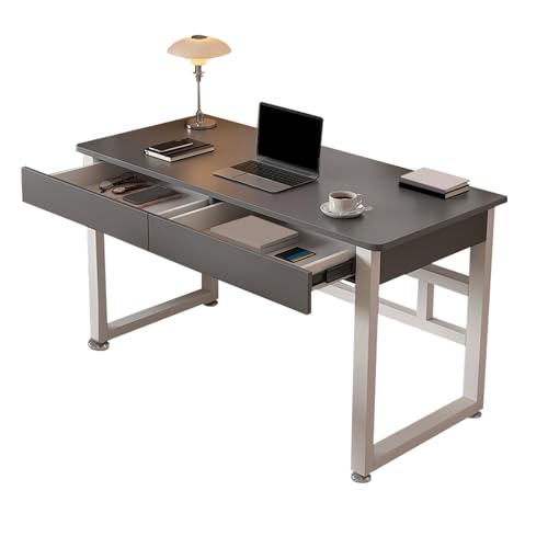 JIANGZAI Büro Tisch，geräumiges Design mit Schreibtisch und Doppelschublade, geeignet for eine Vielzahl von Szenarien(Gray A,80 * 40 * 78cm/31.5 * 15.7 * 30.7in) von JIANGZAI