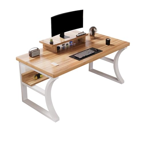 JIANGZAI Computer Tsch，Desktop-Regal-Design, mehrere Speicher, geeignet for eine Vielzahl von Szenarien(Beige,80 * 60 * 75cm/31.5 * 23.6 * 29.5in) von JIANGZAI