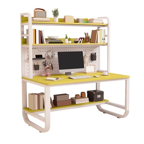 JIANGZAI Schreibtisch，das integrierte Design von Schreibtisch und Bücherregal erfüllt die Anforderungen des täglichen Gebrauchs(Yellow) von JIANGZAI