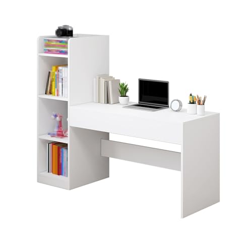 JIANGZAI Schreibtisch，integriertes Design aus Bücherregal und Schreibtisch, geeignet for eine Vielzahl von Szenarien(60 * 34 * 120cm/23.6 * 13.4 * 47.2in) von JIANGZAI