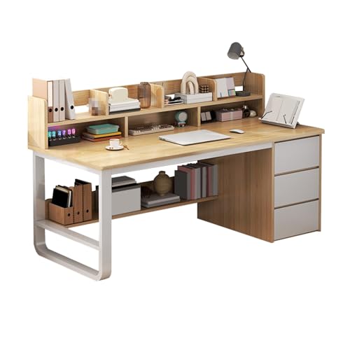 JIANGZAI Tisch，Schreibtisch，das integrierte Design von Schreibtisch und Bücherregal eignet Sich for eine Vielzahl von Szenarien(Beige,120 * 50 * 103cm/47.2 * 19.7 * 40.6in) von JIANGZAI
