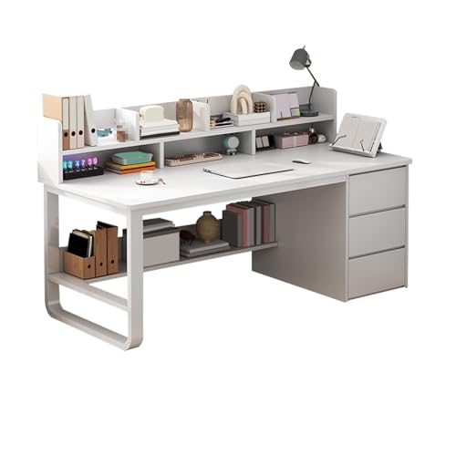 JIANGZAI Tisch，Schreibtisch，das integrierte Design von Schreibtisch und Bücherregal eignet Sich for eine Vielzahl von Szenarien(White,120 * 50 * 103cm/47.2 * 19.7 * 40.6in) von JIANGZAI