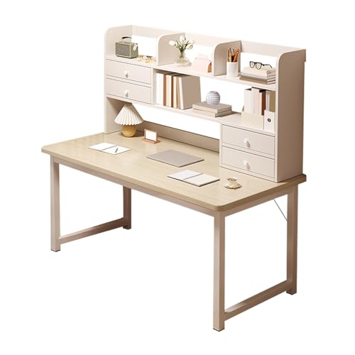 JIANGZAI Tisch，das integrierte Design aus Schreibtisch und Bücherregal ist stabil und for eine Vielzahl von Szenarien geeignet.(Beige,100 * 60 * 75cm/39.4 * 23.6 * 29.5in) von JIANGZAI