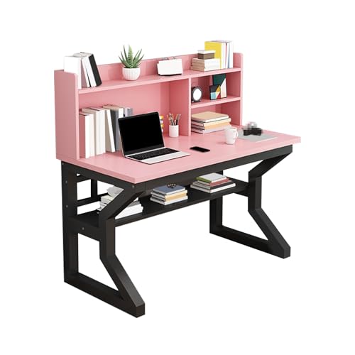 JIANGZAI Tisch，das integrierte Design aus Schreibtisch und Bücherregal ist stabil und for eine Vielzahl von Szenarien geeignet.(Pink,80 * 55 * 75cm/31.5 * 21.7 * 29.5in) von JIANGZAI
