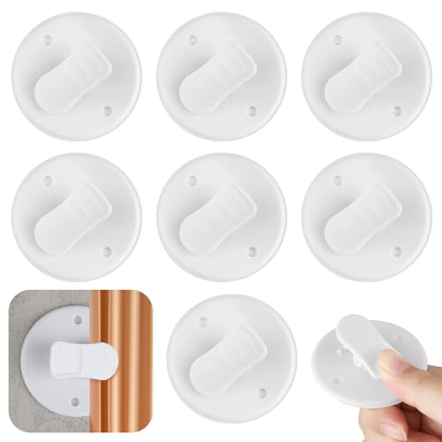 JIANGZHIB 8 Stück Schutz-Spritzschutz-Clips, Weiß Duschvorhang Clips, Selbstklebende Duschvorhang Halterung, Winddichte Vorhang Clips Spritzschutz Wand für Dusche Hängend, Camper Badezimmer, Home von JIANGZHIB