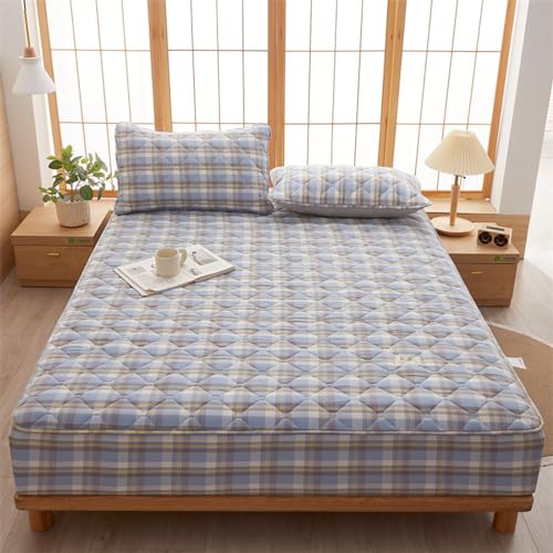 JIANINGHOME Beste Spannbettlaken 90x200,Reine Baumwolle Tagesdecke Steppschicht Gewaschener Stoff von JIANINGHOME