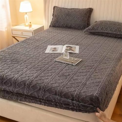 JIANINGHOME Bettlaken 150x200,Spannbettlaken Cashmere-Feeling Fleece, kuscheliges Spannbetttuch, Flauschiges Laken gut als Matratzenschoner von JIANINGHOME