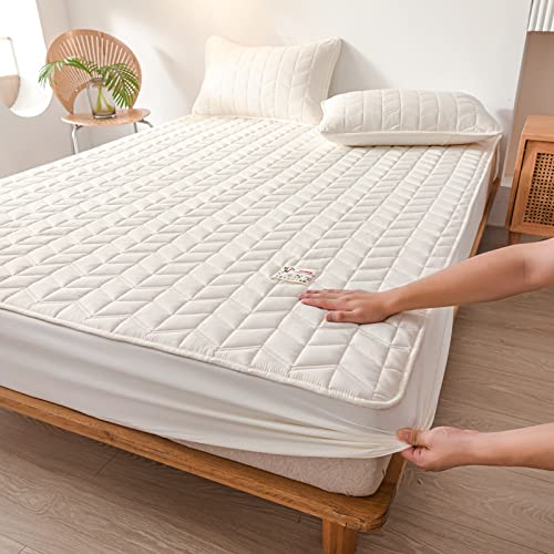 JIANINGHOME Gesteppte Bettlaken 100x200,rutschfeste Matratzenschoner-Bettwäsche für Schlafzimmer von JIANINGHOME