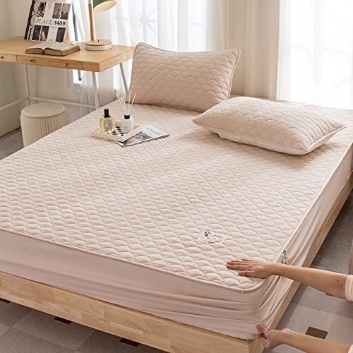 JIANINGHOME Gesteppte Bettlaken 90x200,Weiches Spannbetttuch, Extra Tief, FüR Einzel, Doppel, Kingsize Und Super-Kingsize-Betten, Waschbarer Matratzenschutz von JIANINGHOME