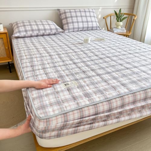 JIANINGHOME SPANNBETTLAKEN,150x200,Reine Baumwolle Tagesdecke Steppschicht Gewaschener Stoff von JIANINGHOME
