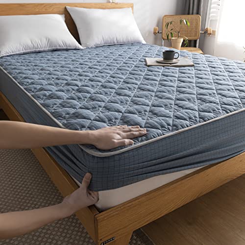 JIANINGHOME Sehr Dick Und Weich,150x200,Gesteppte Bettlaken，Weich Mikrofaser Matratzen Topper - auch für Boxspring-Betten von JIANINGHOME