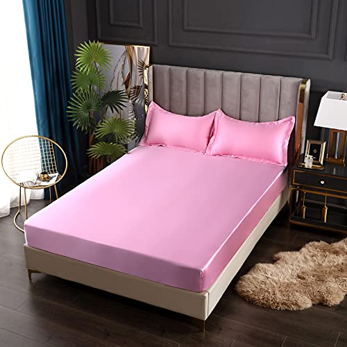 JIANINGHOME Spannbettlaken 150x200,Sommerbettwäsche Bettwäsche Eisseide Simulation Seidenanpassung Bettlaken Queen King Tagesdecke Matratzenschoner von JIANINGHOME