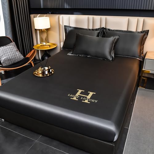 JIANINGHOME Spannbettlaken 180x200,Spannbettlaken Satin Bettlaken Glanz-Satin Leintuch Seide Shining Spannbetttuch Uni Spannleintuch für Hohe Matratze JIANINGHOME Spannbettlaken 180x200,Spannbettlaken Satin Bettlaken Glanz-Satin Leintuch Seide Shining Spannbetttuch Uni Spannleintuch für Hohe Matratze von JIANINGHOME