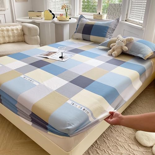JIANINGHOME Spannbettlaken mit Rundumgummi 120x200,Spannbettlaken Baumwolle mit Einem Gummizug - von Premium Qualität/Spannbetttuch Jersey mit Schönen Farben von JIANINGHOME