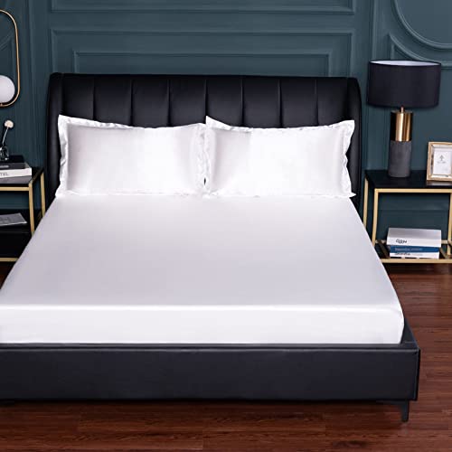 JIANINGHOME Topper Bezug für Boxspringbett 200x220,Spannbetttuch atmungsaktiver Stoff,Eisseide-Feste Farbblätter, rutschfeste Schutzhülle, Apartment-Schlafzimmer Doppelkönig-Größe von JIANINGHOME