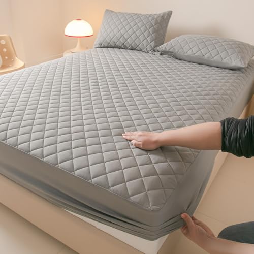 JIANINGHOME wasserdichte Spannbettlaken 135x200,Matratzen-Bett-Schoner mit Spannumrandung|Auch für Boxspring-Betten von JIANINGHOME