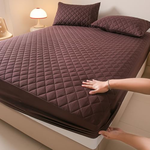 JIANINGHOME wasserdichte Spannbettlaken 150x200,Matratzen-Bett-Schoner mit Spannumrandung|Auch für Boxspring-Betten von JIANINGHOME