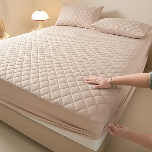 JIANINGHOME wasserdichte Spannbettlaken 150x200,Matratzen-Bett-Schoner mit Spannumrandung|Auch für Boxspring-Betten von JIANINGHOME