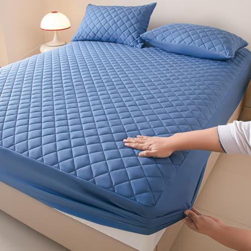 JIANINGHOME wasserdichte Spannbettlaken 150x200,Matratzen-Bett-Schoner mit Spannumrandung|Auch für Boxspring-Betten von JIANINGHOME
