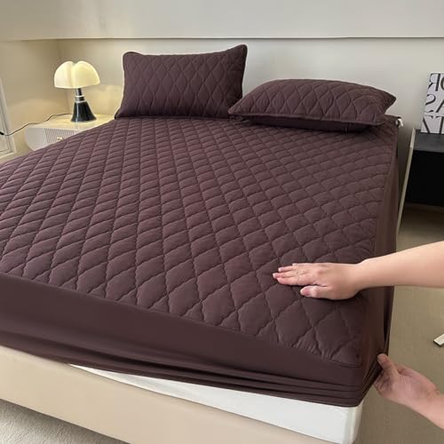 JIANINGHOME wasserdichte Spannbettlaken 200x200,Matratzen-Bett-Schoner mit Spannumrandung|Auch für Boxspring-Betten von JIANINGHOME