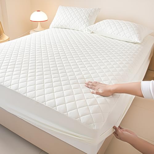 JIANINGHOME wasserdichte Spannbettlaken 200x200,Matratzen-Bett-Schoner mit Spannumrandung|Auch für Boxspring-Betten von JIANINGHOME