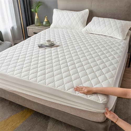 JIANINGHOME wasserdichte Spannbettlaken 200x220,Matratzen-Bett-Schoner mit Spannumrandung|Auch für Boxspring-Betten von JIANINGHOME