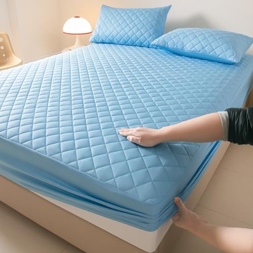 JIANINGHOME wasserdichte Spannbettlaken 200x220,Matratzen-Bett-Schoner mit Spannumrandung|Auch für Boxspring-Betten von JIANINGHOME