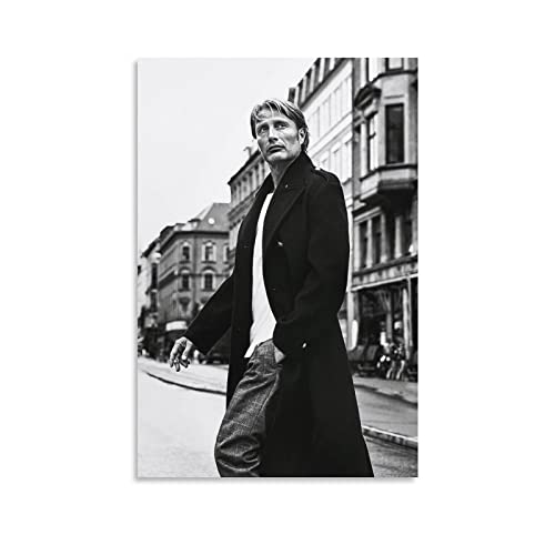 JIANJIE Mads Mikkelsen berühmter europäischer Schauspieler Foto Poster Hübscher Sportler Charming Onkel (3) Leinwandposter Wandkunst Bild von JIANJIE