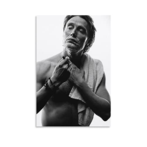 JIANJIE Mads Mikkelsen dänischer Film Schauspieler Foto Poster Hansome Sexy Man (2) Kunstwerke Bild Druck Poster Wandkunst Gemälde Leinwand von JIANJIE