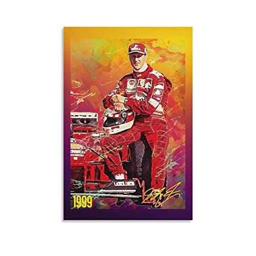 JIANJIE Michael Schumacher Greatest Racer Art Poster Inspirational Autogramm Poster (2) Home Decor Poster Wandkunst Hängendes Bild von JIANJIE