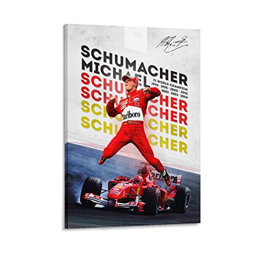 JIANJIE Michael Schumacher Greatest Racer Art Poster Inspirational Autogramm Poster Kunstwerke Leinwand Poster Wandkunst Drucke Home von JIANJIE