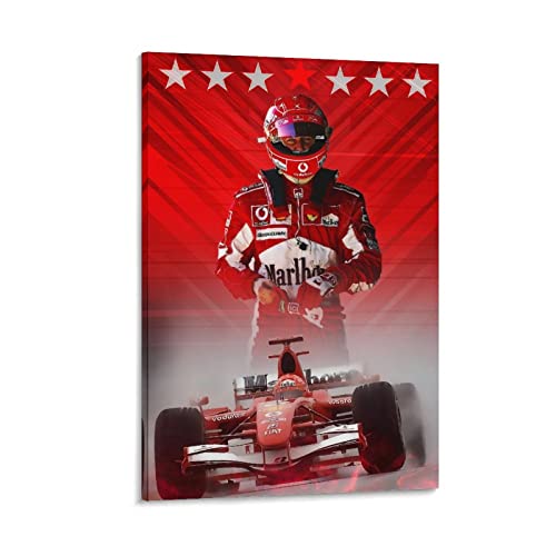 JIANJIE Michael Schumacher World Famous Racing Driver Art Poster (3) Bilddruck Leinwand Poster Wandfarbe Kunst Poster Dekor M von JIANJIE