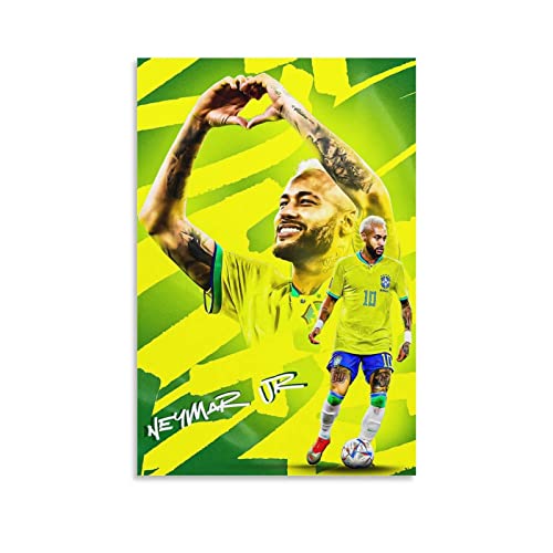 JIANJIE Neymar Brasilien Fußball Superstar Sports Poster (2) Poster Malerei Leinwand Wandkunst Wohnzimmer Poster Gemälde 40,6 x 61 cm von JIANJIE