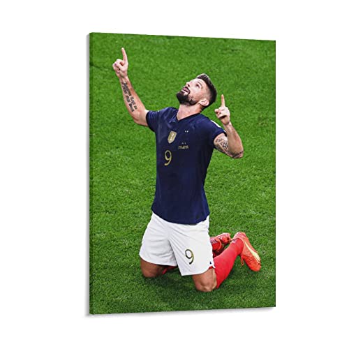 JIANJIE Olivier Giroud Frankreich Fußball Star Poster Nationalmannschaft Inspirational Hot Blooded Memorial Poster (1) Poster Wandkunst von JIANJIE