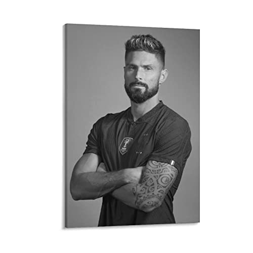 JIANJIE Olivier Giroud Frankreich Fußball Star Poster Nationalmannschaft Inspirational Hot Blooded Memorial Poster (4) Kunstwerke Leinwand P von JIANJIE