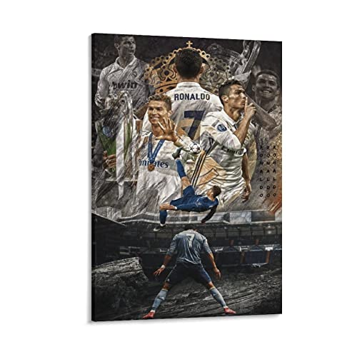 JIANJIE Ronaldo CR7 Inspirierende Fußball-Sterne Idol Raumdekoration Heimdekoration Poster Wandkunst Hängebild Druck Dekorativ von JIANJIE