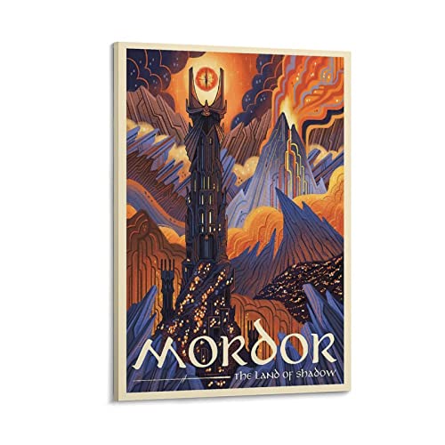 JIANJIE Vintage-Reiseposter "Herr der Ringe", Filmposter Mordor, 1 Leinwand-Poster, Wandkunst, Bilddrucke, hängende Fotodekoration, Heimposter, Kunstwerke, 30,5 x 45,7 cm von JIANJIE