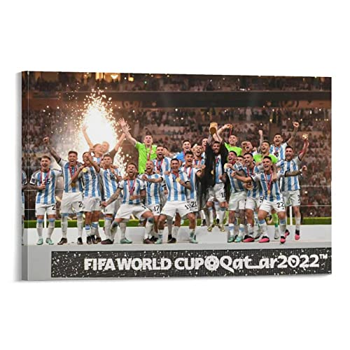 Messi Argentinien Weltmeister Accept The Award Poster Gemälde Leinwand Wandkunst Wohnzimmer Poster Schmerzen von JIANJIE