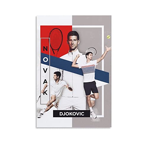 Novak Djokovic Tennisspieler-Poster, inspirierendes Poster, Weltnummer 1, Leinwand, Wandkunst, Wohnzimmer, Poster, Gemälde, 50 x 75 cm von JIANJIE