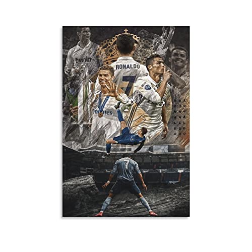 JIANJIE Ronaldo CR7 Inspirierende Fußball-Sterne Idol Raumdekoration Poster Gemälde Leinwand Wandkunst Wohnzimmer Poster Painti von JIANJIE