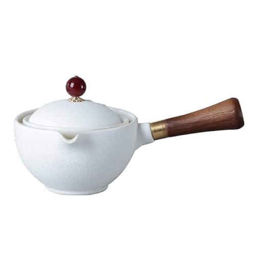 JIANNA Gong Fu Tee-Set, tragbar, 360-Grad-Drehung, Teekanne, Keramik-Teebereiter, halbautomatisches Teegeschirr für Zuhause, Büro, Reisen von JIANNA