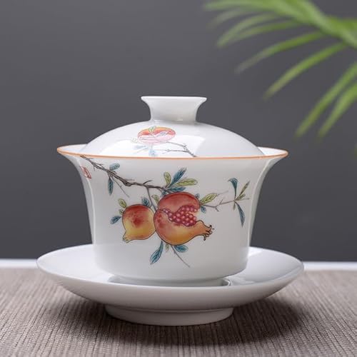 Weißes Bone China Gaiwan Tee-Set, weißes Kung-Fu-Tee-Set, Reise-Keramik-Tee-Set, Porzellan-Gaiwan-Tasse von JIANNA