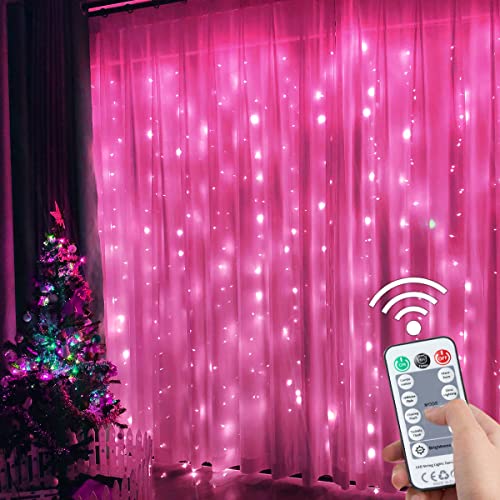 JIANNZT LED Lichtervorhang, 3x3M 300 LEDs USB Lichterkette Vorhang Dimmbar 8 Modi mit Fernbedienung und Timer, Lichterkette Gardine für Weihnachten Zimmer Hochzeit Party Innen und Außen Deko von JIANNZT