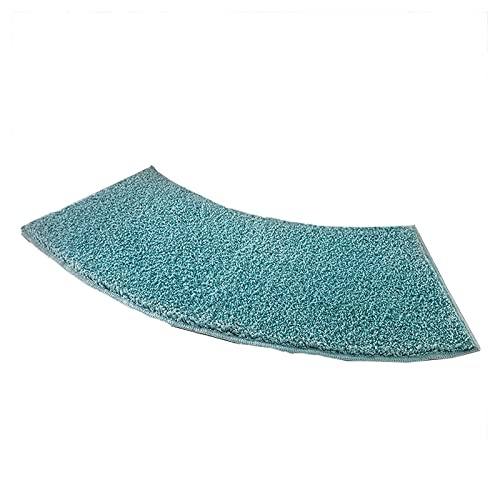 Badematte Runddusche, Mikrofaser Duschmatte Halbrund, Duschmatte Viertelkreis rutschfeste Hochflor Gebogen Duschmatte, Waschbarer Badematte für Eckdusche, 40 X 100 cm,Blau von JIANPINGCC