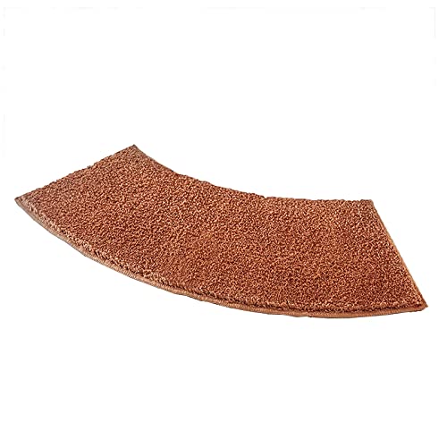 Badematte Runddusche, Mikrofaser Duschmatte Halbrund, Duschmatte Viertelkreis rutschfeste Hochflor Gebogen Duschmatte, Waschbarer Badematte für Eckdusche, 40 X 100 cm,Braun von JIANPINGCC