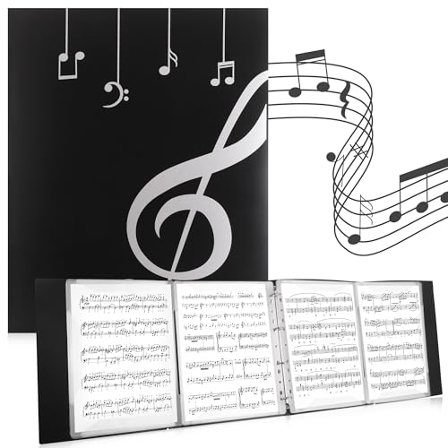 JIANTA 4 seitig Notenordner Notenmappe A4 aufklappbar Notenmappe mit klarsichthüllen, Chormappe Schwarz Notenmappe für Notenblätter Klavier Gitarre Violine JIANTA 4 seitig Notenordner Notenmappe A4 aufklappbar Notenmappe mit klarsichthüllen, Chormappe Schwarz Notenmappe für Notenblätter Klavier Gitarre Violine von JIANTA