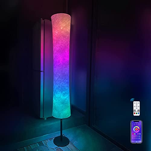 JIANUO Stehlampe LED Intelligent, Smart Home RGB Stehlampe Wohnzimmer Lampe Schlafzimmer mit Alexa und Google Assistant, WiFi App-Steuerung Dimmbar Farbwechsel Standlampe Ambientebeleuchtung von JIANUO