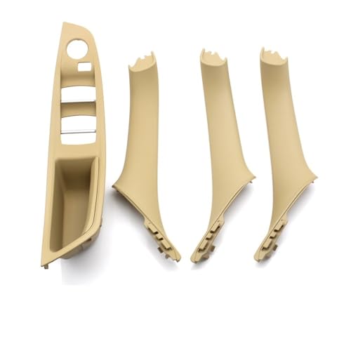 JIANYISR Auto Griff Innentür 4PCS LHD Innen Links Rechts Türgriff Kit Für 5 Serie F10 F11 520i 523i 525i 528i 530i 51417225867 51417225865(LHD Beige Set) von JIANYISR